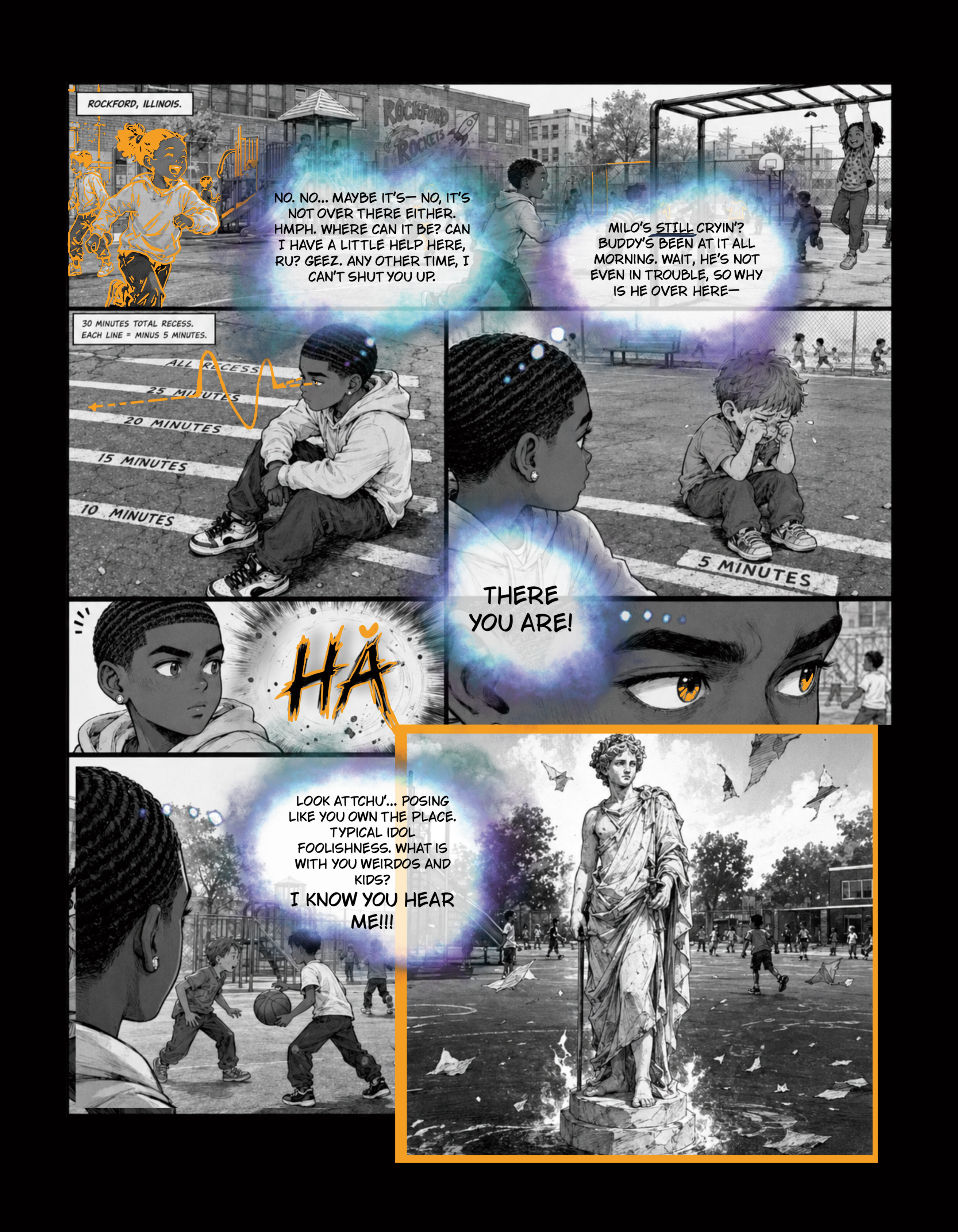 BAYNG issue 1 opening comic page.